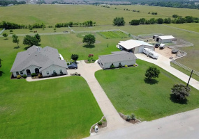 Aerial view of the house.