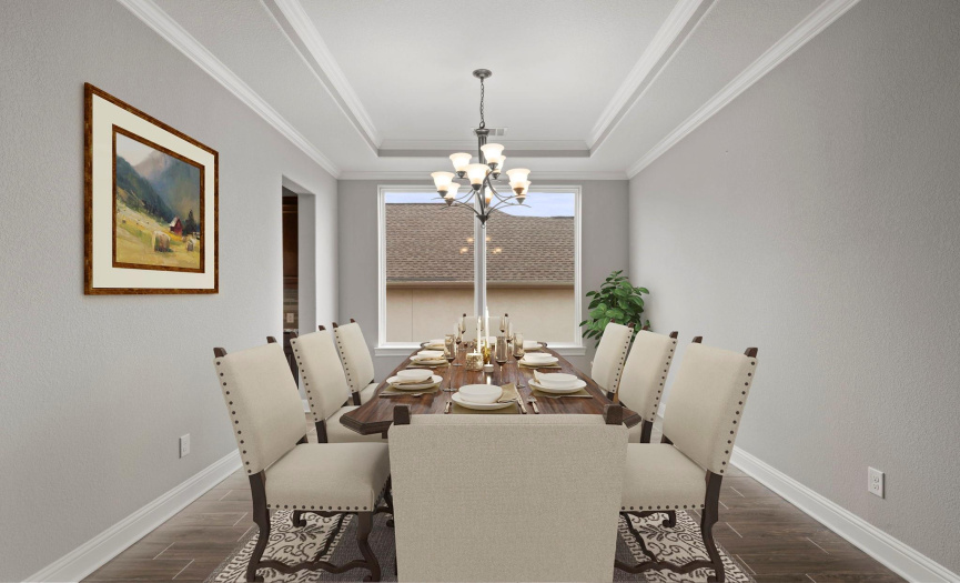 Virtual furniture pictured in Formal Dining room