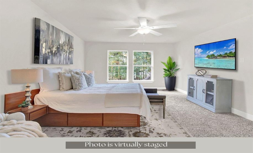 Primary bedroom with virtual staging