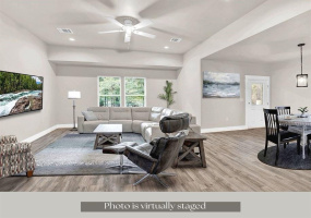 Living & dining area with virtual staging
