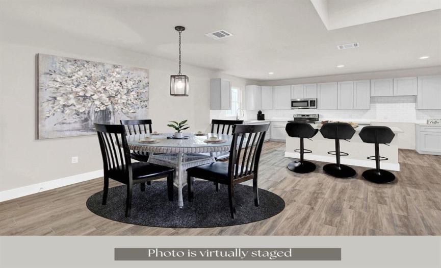 Dining & kitchen with virtual staging