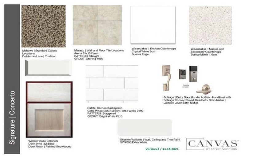 Design Selections.  Home is  under construction and selections are subject to change.