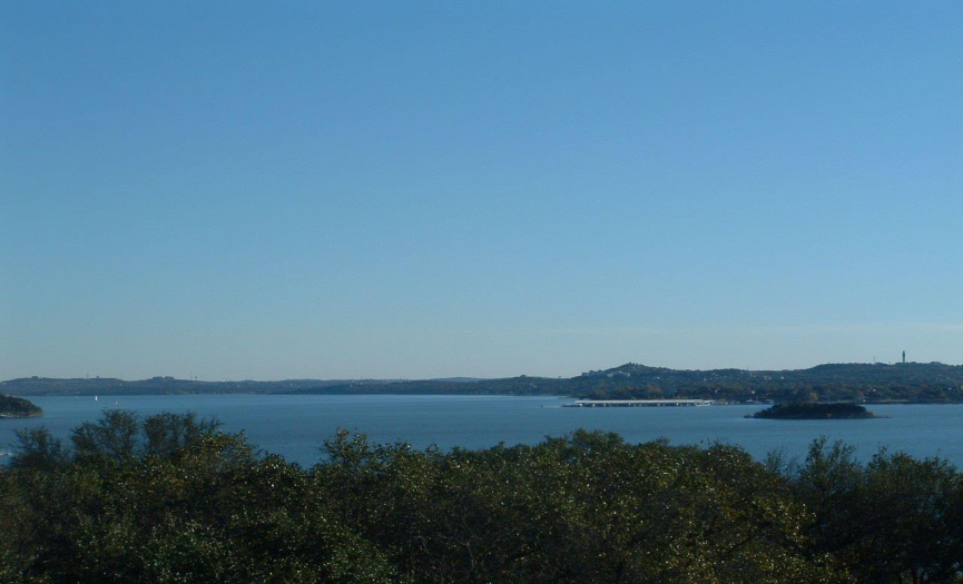 View of Lake Travis main basin from home at full lake level