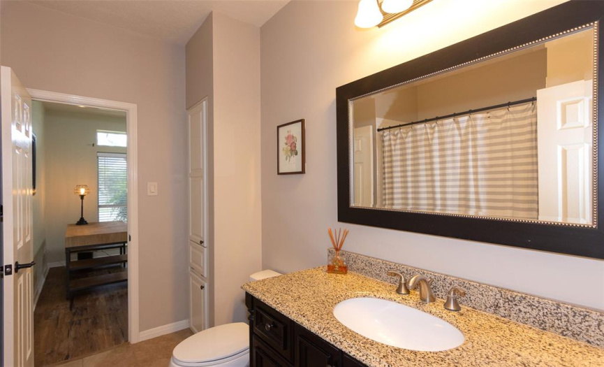Main floor features full bath with access from office or family room.