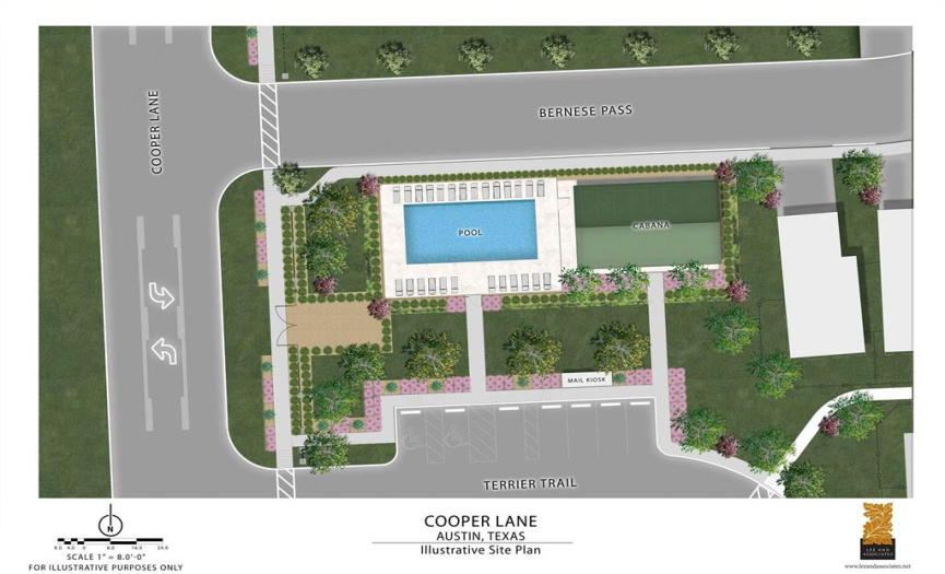Cooper Lane - Pool Courtyard Rendering