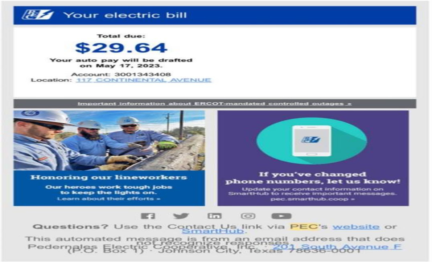 Monthly electric bill averages under $30 a month!