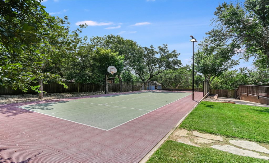 Sport court with basketball court