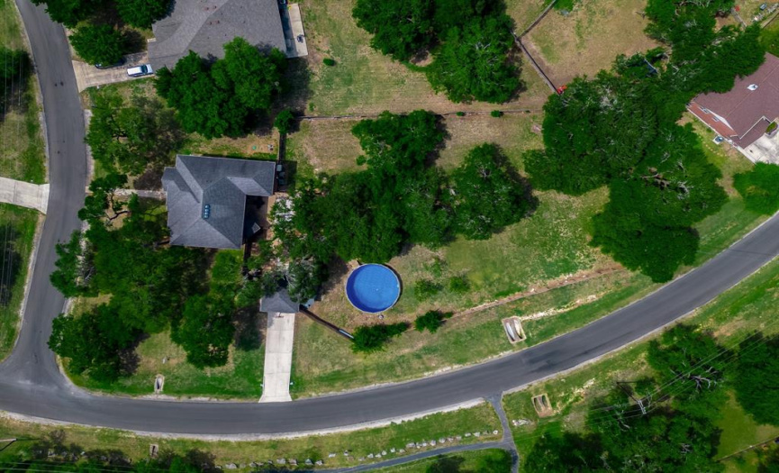 Aerial view showcasing the entire property