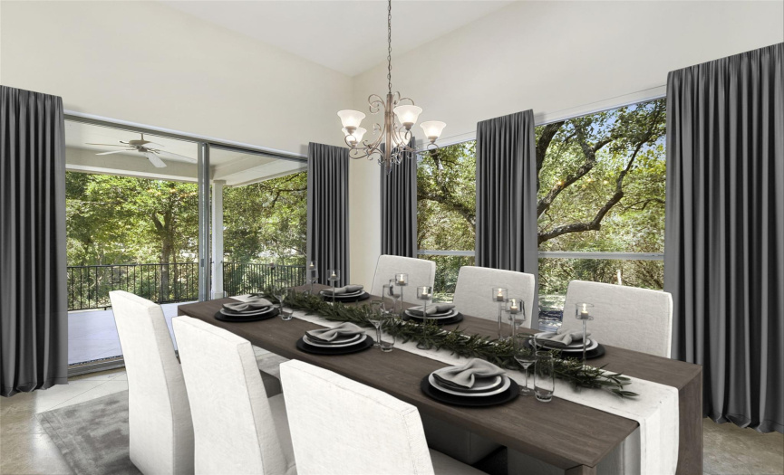 Dining room virtually staged