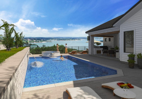 This is the pool location with huge views of the Texas Hill Country and Lake Travis.