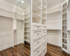 A very large walk in closet in the primary bedroom