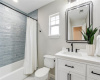 Clean, modern, remodeled secondary bathroom
