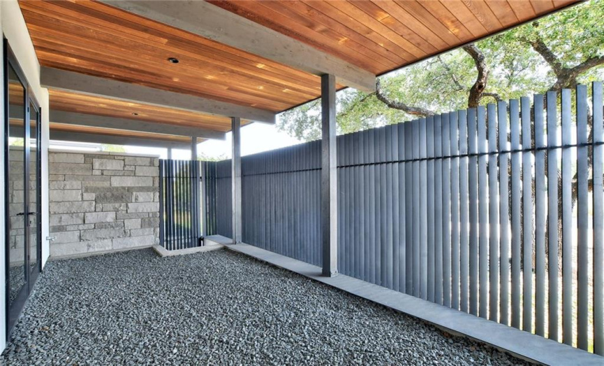 private patio located at the front of the home to add to the overall architectural beauty 