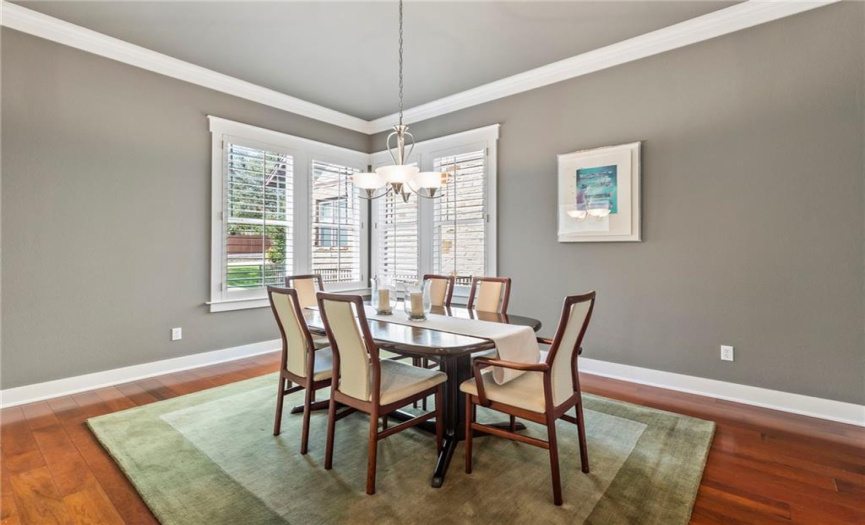 The home also includes a formal dining area where you can host festive dinner gatherings.