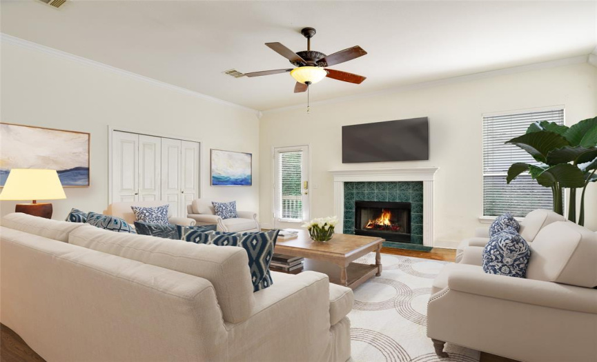 Virtually staged Family room