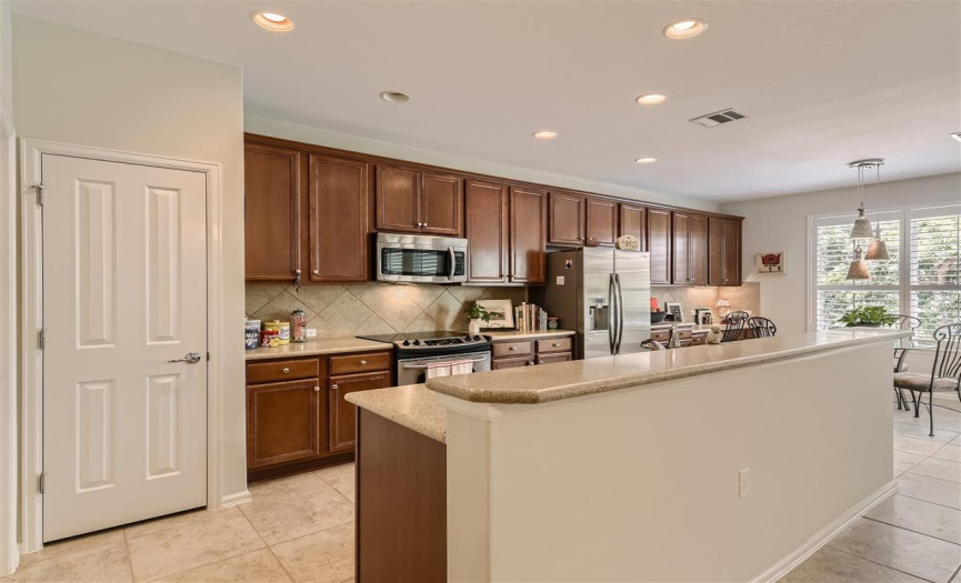 Large kitchen with pantry