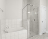 Primary bath; separate tub and shower