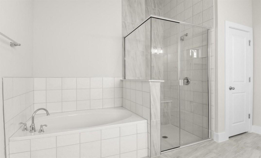 Primary bath; separate tub and shower