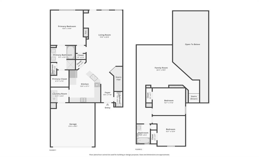 Combined First & Second Floor Floor Plans