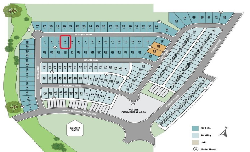 site map - home is Lot 4