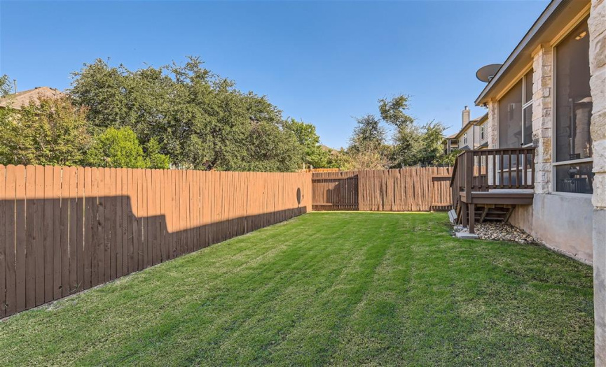 Kids and pets have plenty of space to run and play in the large backyard. There's even room for a garden.