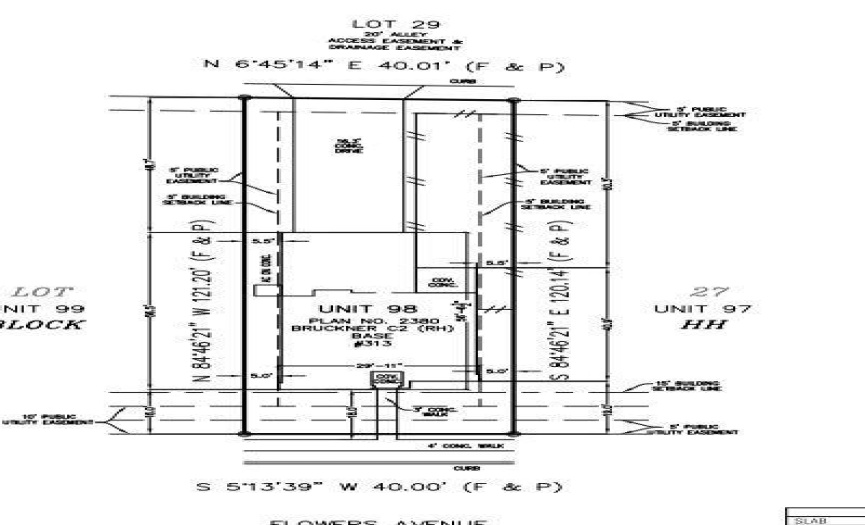 313 Flowers Avenue preliminary plot plan
