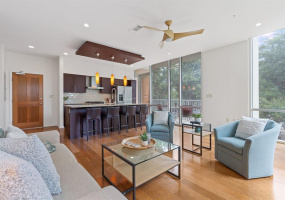 Live where Austin plays, at BaronPlace!  Featuring gleaming wood flooring, fresh paint and floor to ceiling windows throughout, this rare end-cap residence offers spacious, private living.