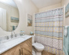 And here is another darling vanity .  What a sweet bathroom this is...