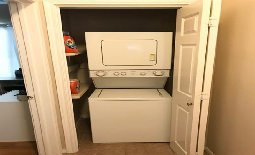 All units have stackable washer/dryer.