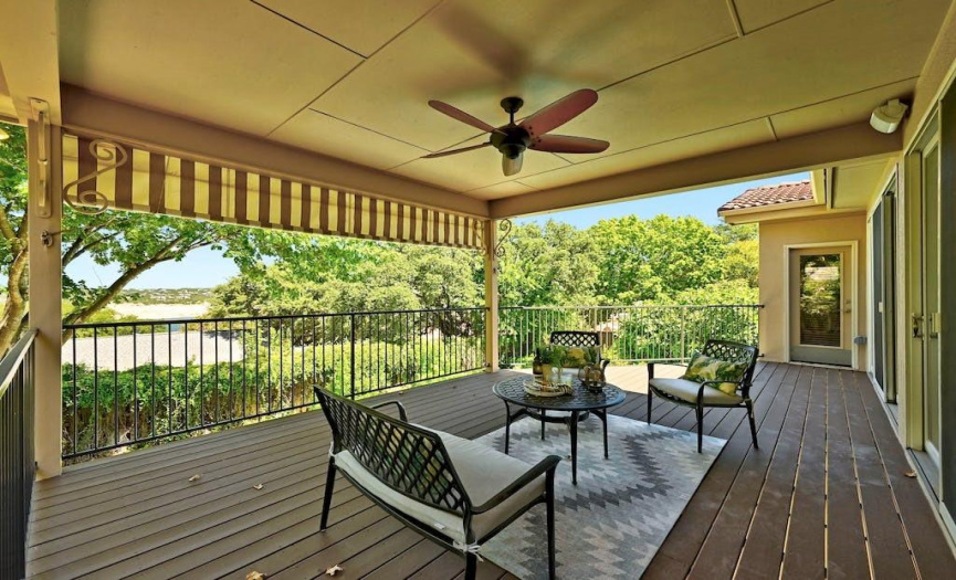 Just off the kitchen you'll find a picture perfect covered patio.  