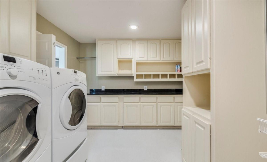 Large utility area has tons of extra storage space!