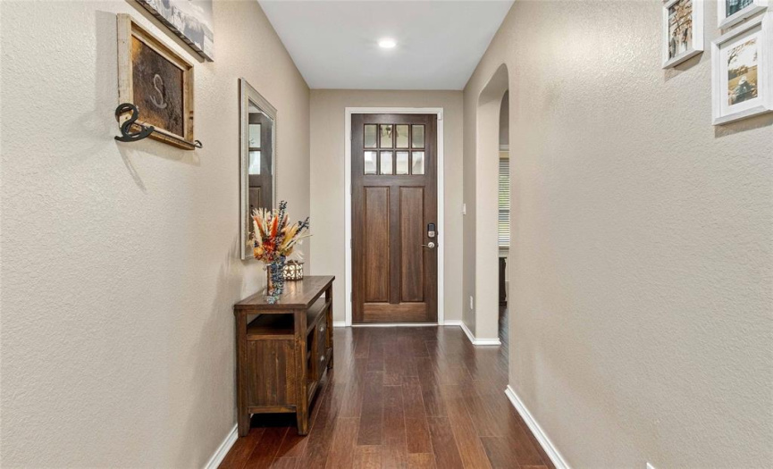 To the left of the entry foyer you will find the secondary bedroom hallway. 