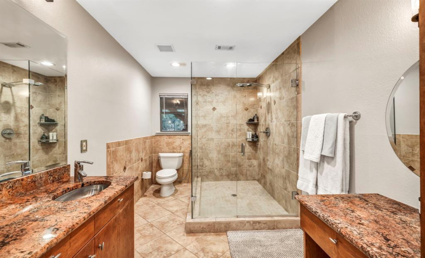 Primary bathroom with a big shower!