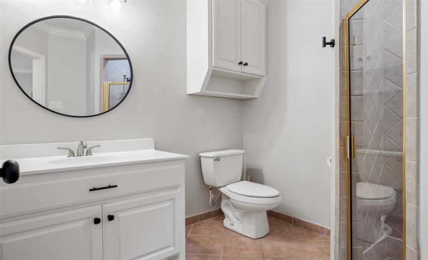 The guest suite bathroom features a walk-in shower. 