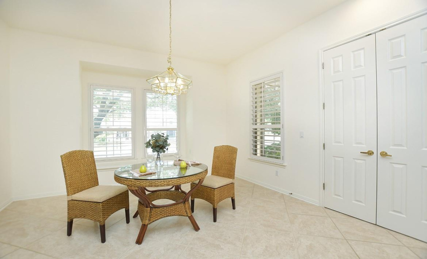 Keep an eye on what's happening out front from the  charming breakfast nook at the front of the kitchen.