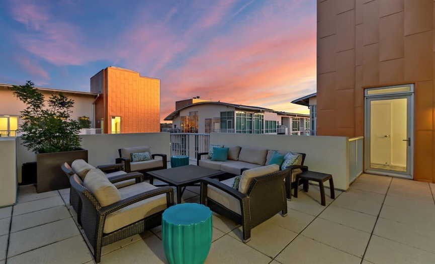 Rooftop patios with grilling stations.