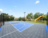 sports court with lights
