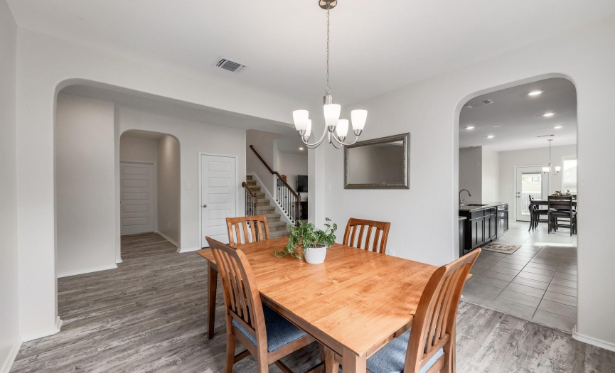Formal Dining connects to kitchen and open floor plan