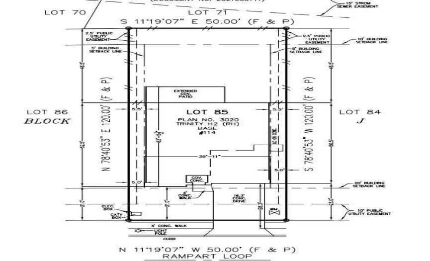 114 Rampart Loop preliminary plot plan