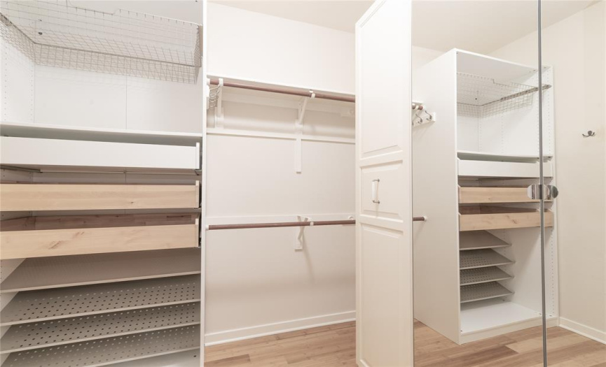 Shoe racks, dirty laundry hampers, hanging clothes, drawers and more. It soooo nice. 