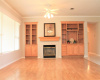 Great built ins and  organization with gas log fireplace