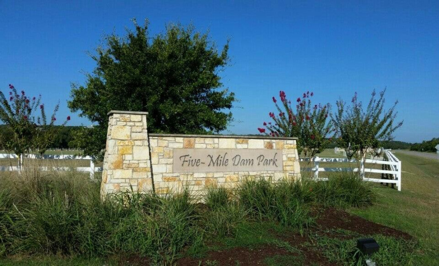 Five Mile Dam Park within walking distance!