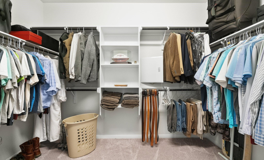 The walk-in closet in the primary suite ensures your wardrobe is well-organized and accessible.