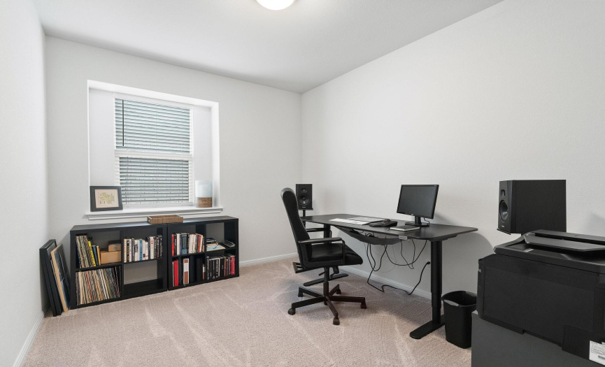 The home office is a dedicated space for work or study.
