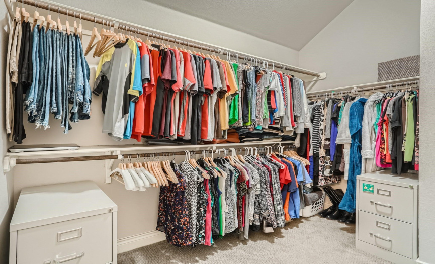 One of two spacious closets in the owner's suite.