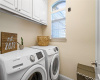 Downstairs laundry room with washer and dryer included.