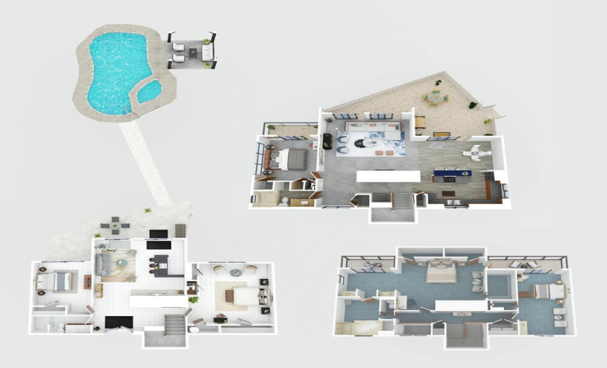 This 3 D dollhouse version of the floor plan lets you see how the home is laid out. 