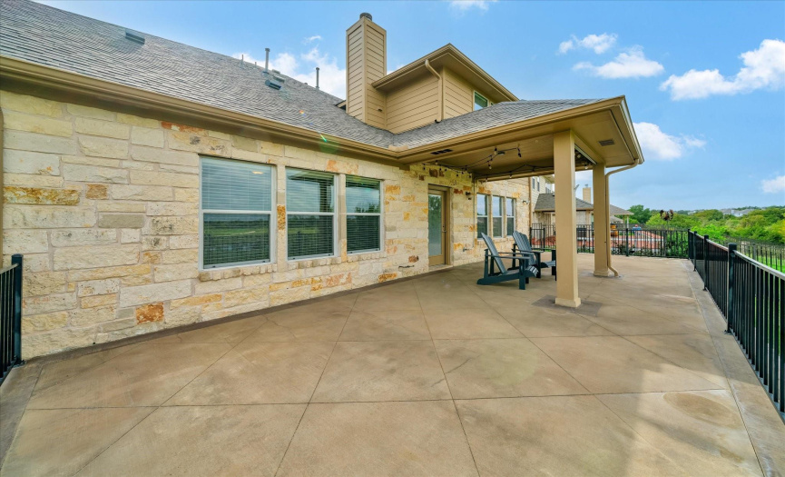 Large extended back patio, ready for your gas grill & family gatherings.