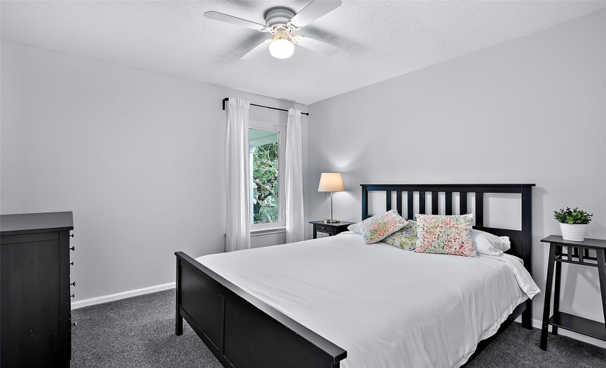 All bedrooms are spacious and have ceiling fans.