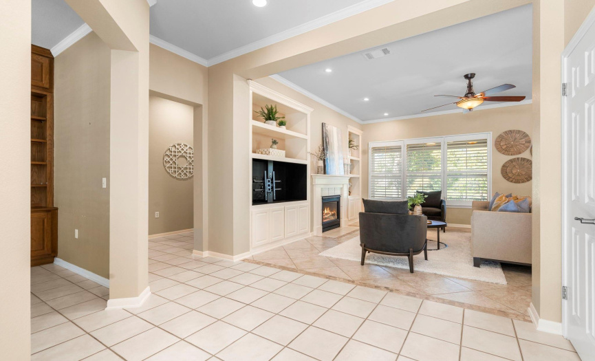 An abundance of natural light welcomes you into the spacious entryway. (The home office is to your left.)
